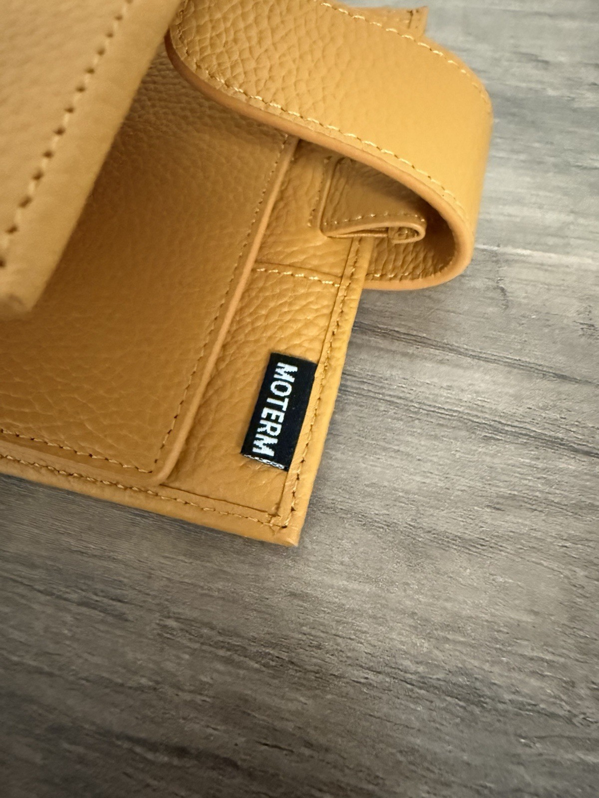 Moterm Pocket A7 Mustard Yellow Pebbled Leather Planner Organizer Binder 30mm