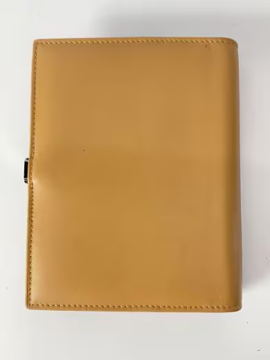GUCCI Agenda Planner Notebook Cover Leather Camel Silver 6 Ring Japan Authentic
