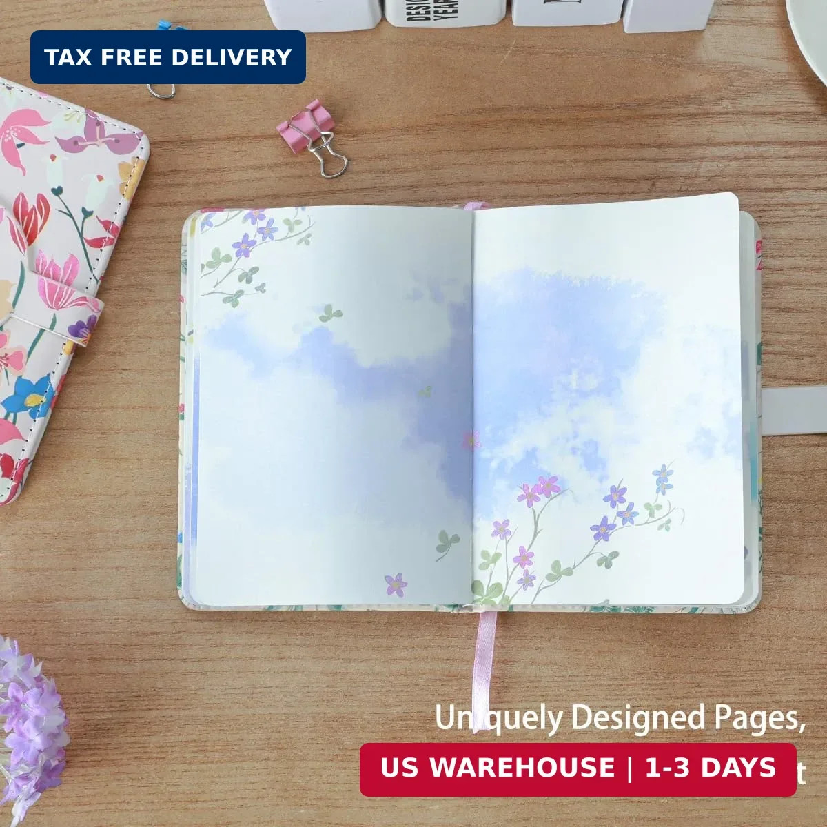 SIIXU Colorful Pocket Notebook A6 – Floral Theme with Unique Flower Illustration