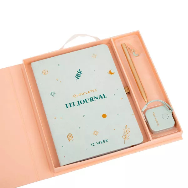 BLOGILATES 12 WEEK FIT JOURNAL: HARD COVER, ELASTIC CLOSURE, PREPRINTED PAGES