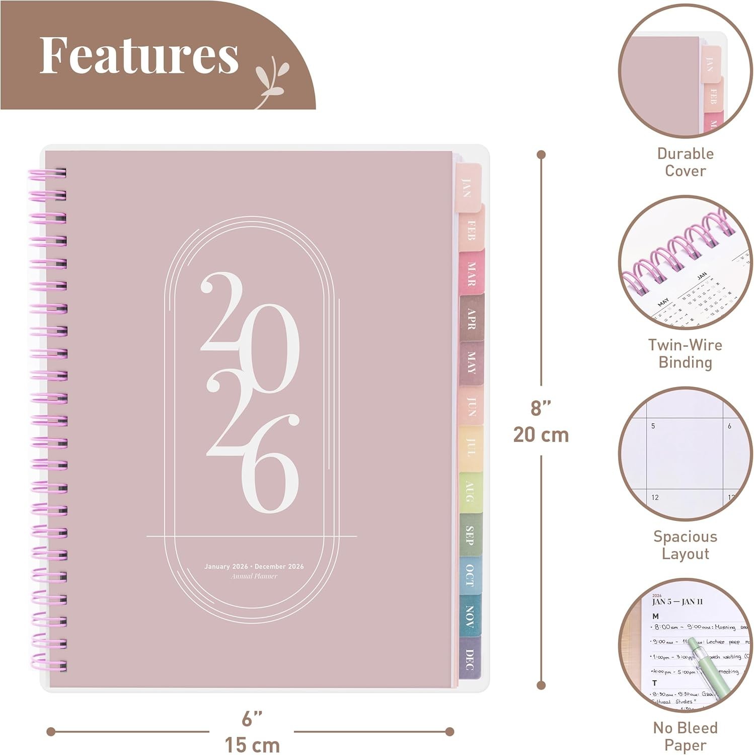 Spiral Bound Rileys 2026 Planner: Compact Size for Students & Teachers