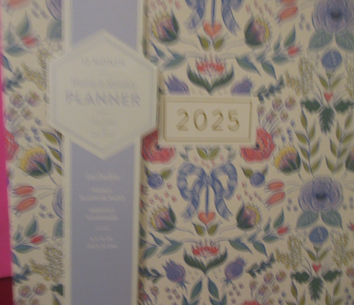 2025 Jan – Dec Weekly & Monthly NOTEs To DO 10X8″ PLANNER – PINK FLOWERs ECCOLO
