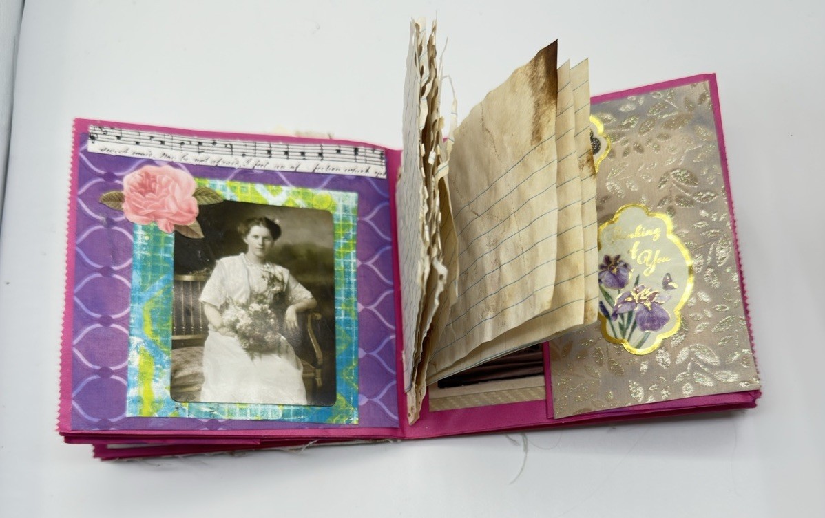 Junk Journal Celebrate Themed Medium Is PurplePaper Bags And Coffee Dyed Paper
