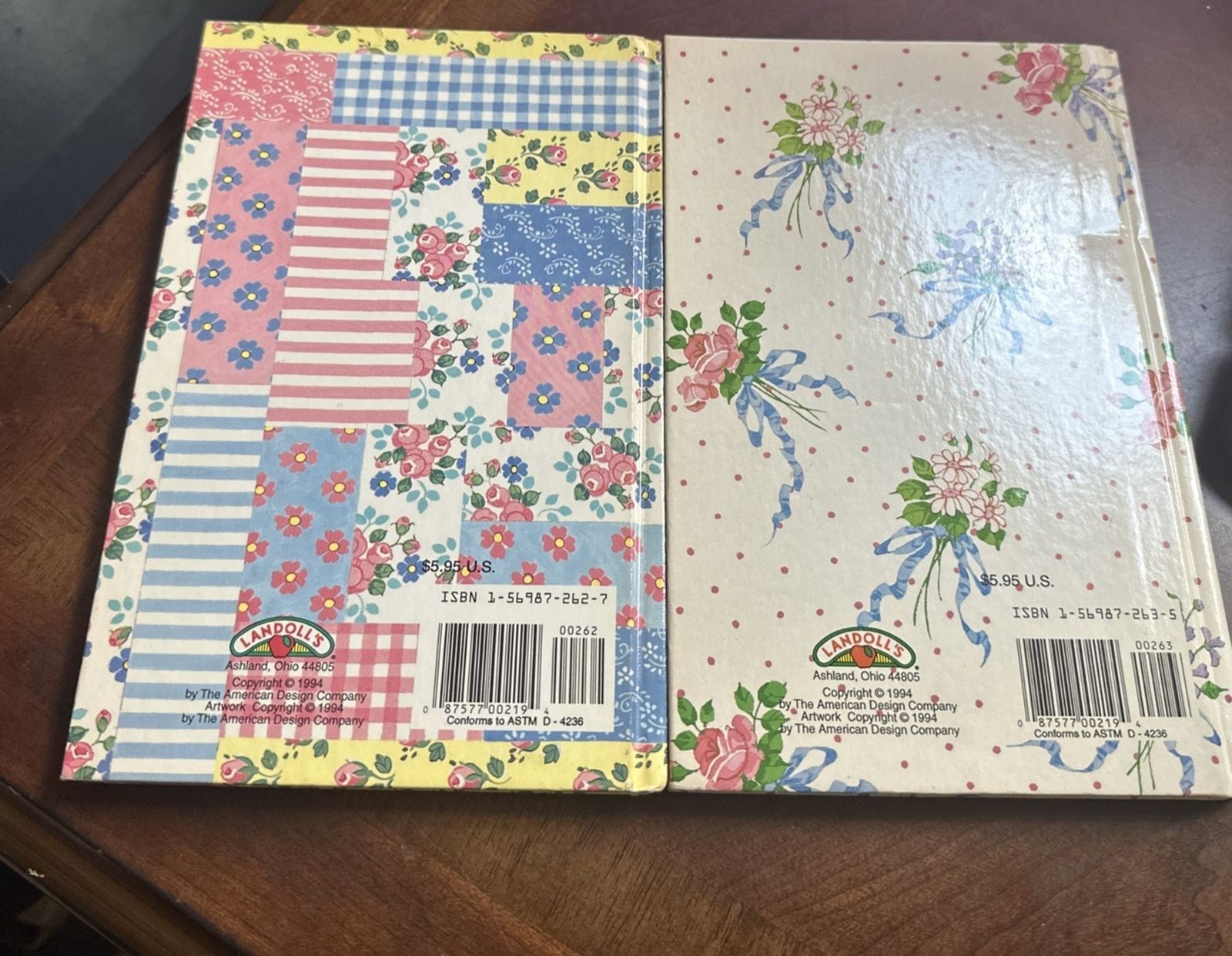 VTG 1994 Set of 2 Julie’s Journal Unused Floral Patchwork Blank Unused