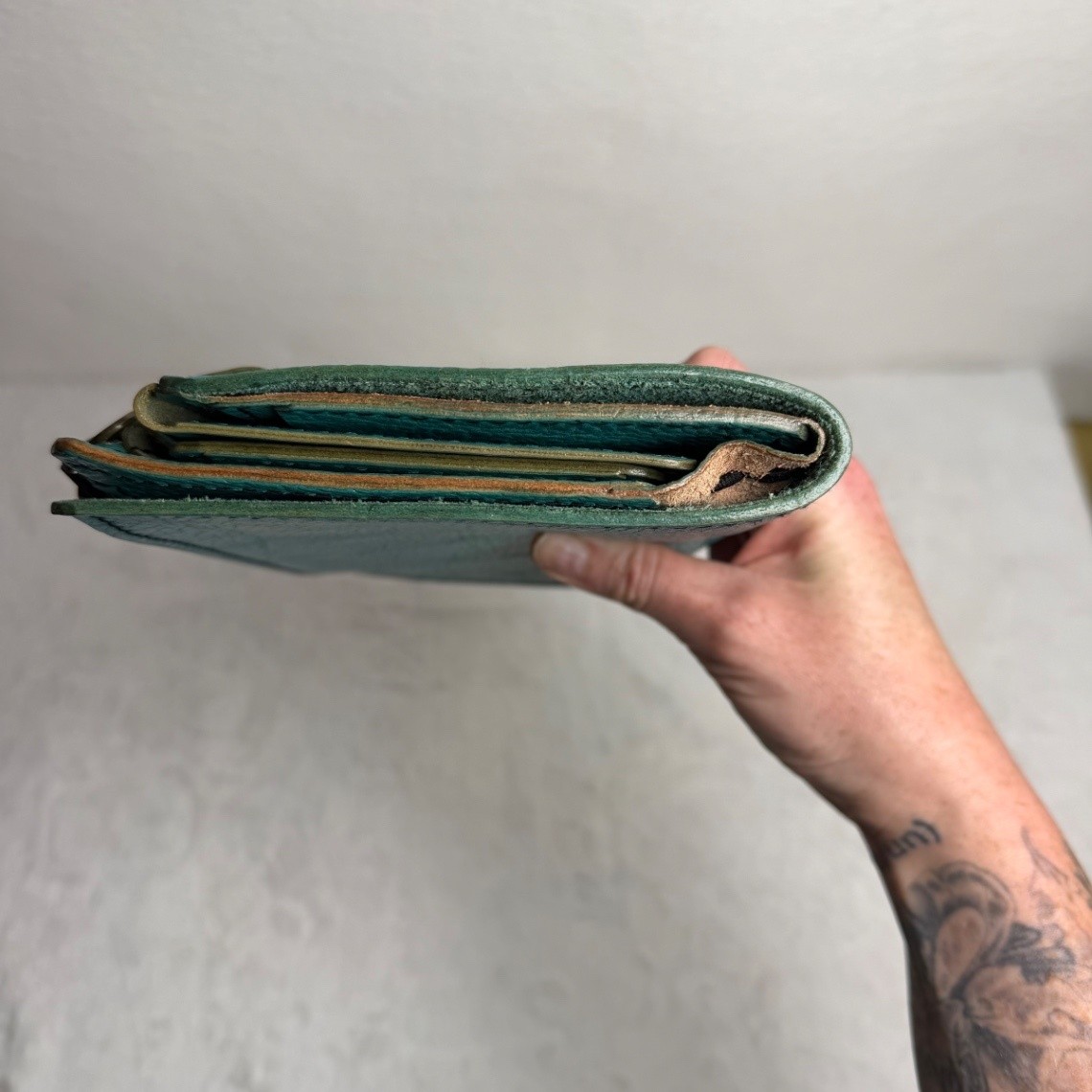 Apple Pig Teal Handcrafted Leather Travelers Notebook Teal Green A5 Journal
