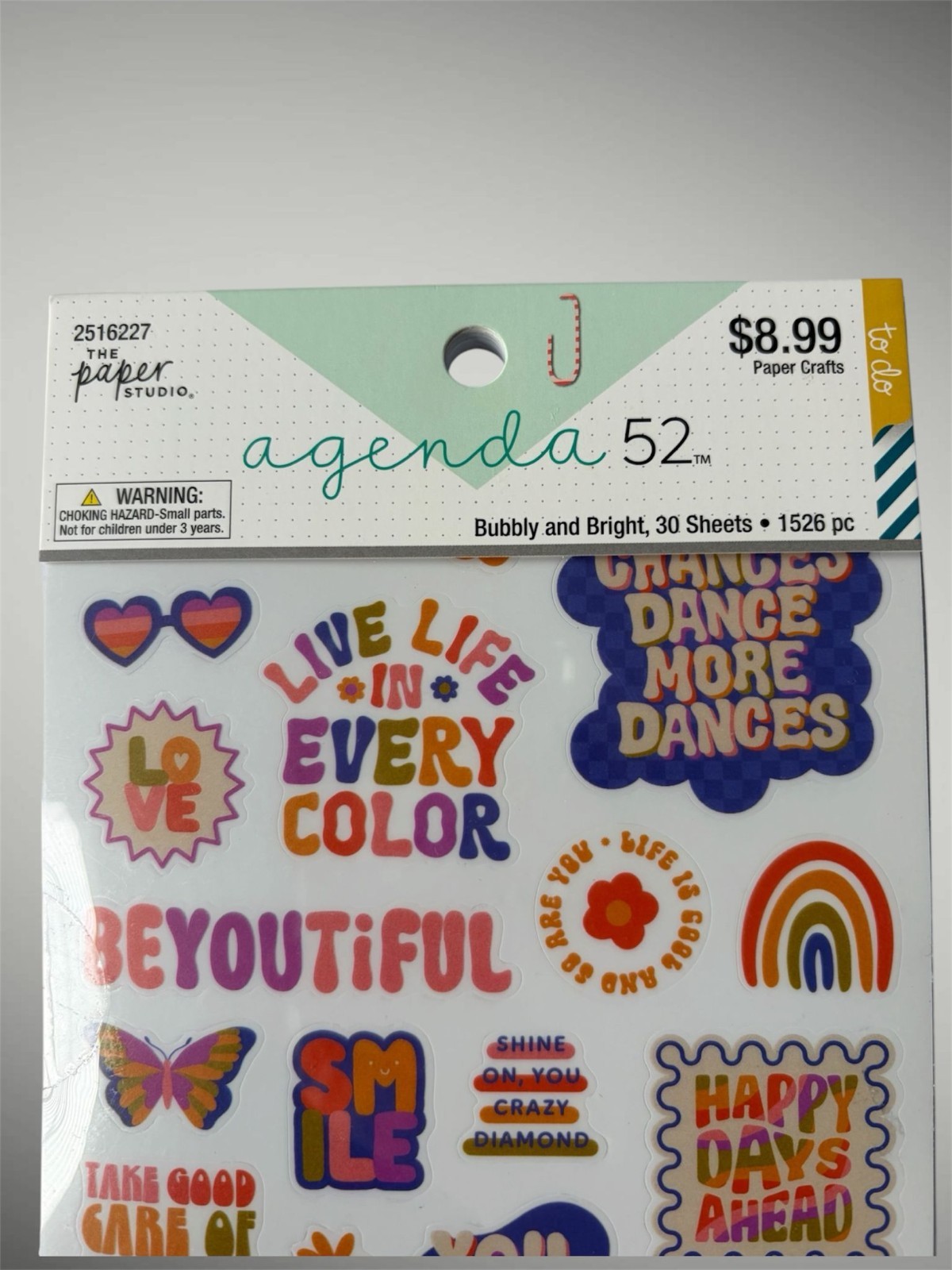 Agenda 52- Bubbly & Bright Sticker Book, 30 Sheets- 1526 pcs