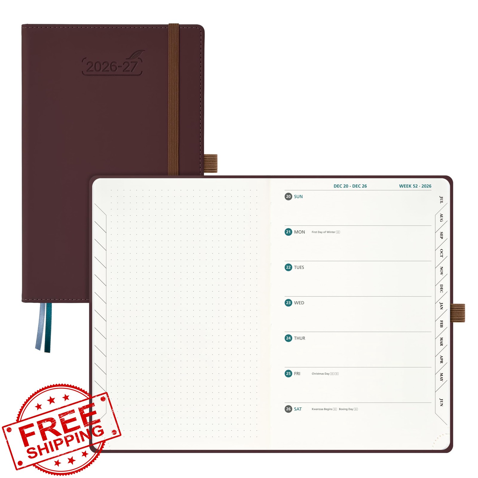 BEZEND Planner Medium 5.5″ x 8.5″ Burgundy Jul 26-Jun 27