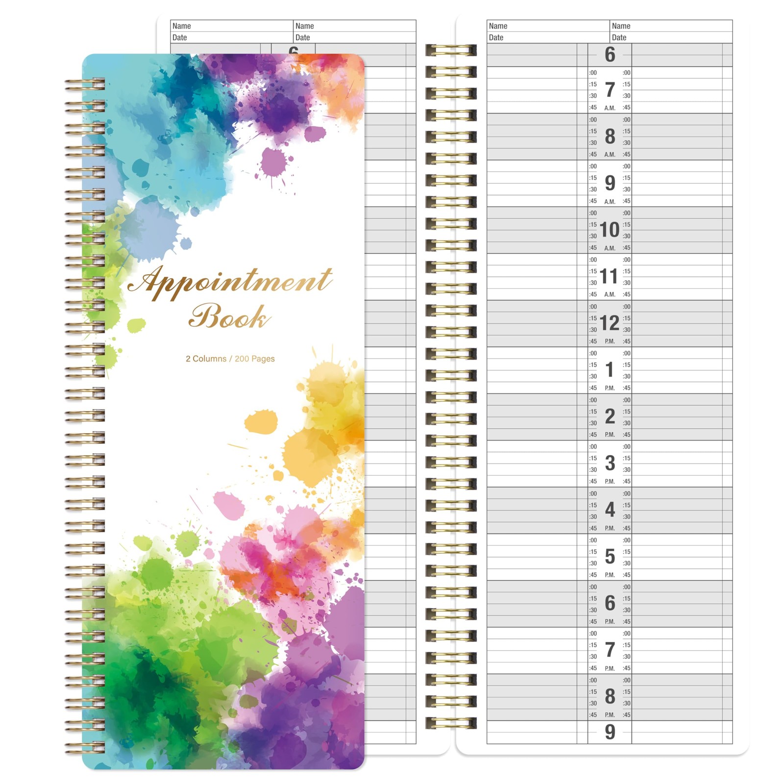 Appointment Book – Salon Book, 11.5″ x x 4.7″, multicolor