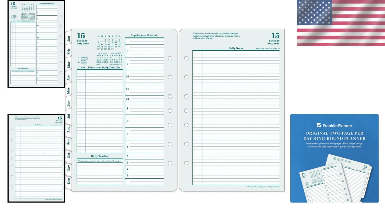 Ring-Bound Planner – 730 Pages of Daily Inspiration for 2025 – Classic 5.5″x8.5″