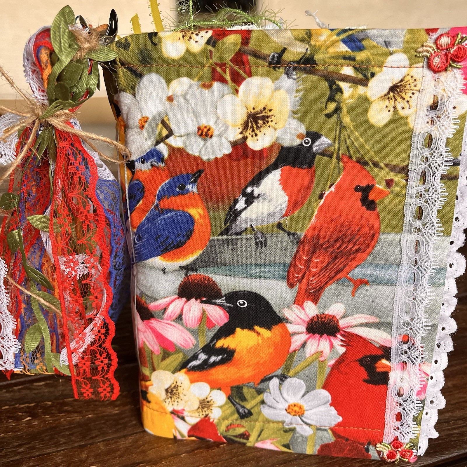 Bird Themed Junk Journal 3 Signatures Softcover Decorated Floral Colorful