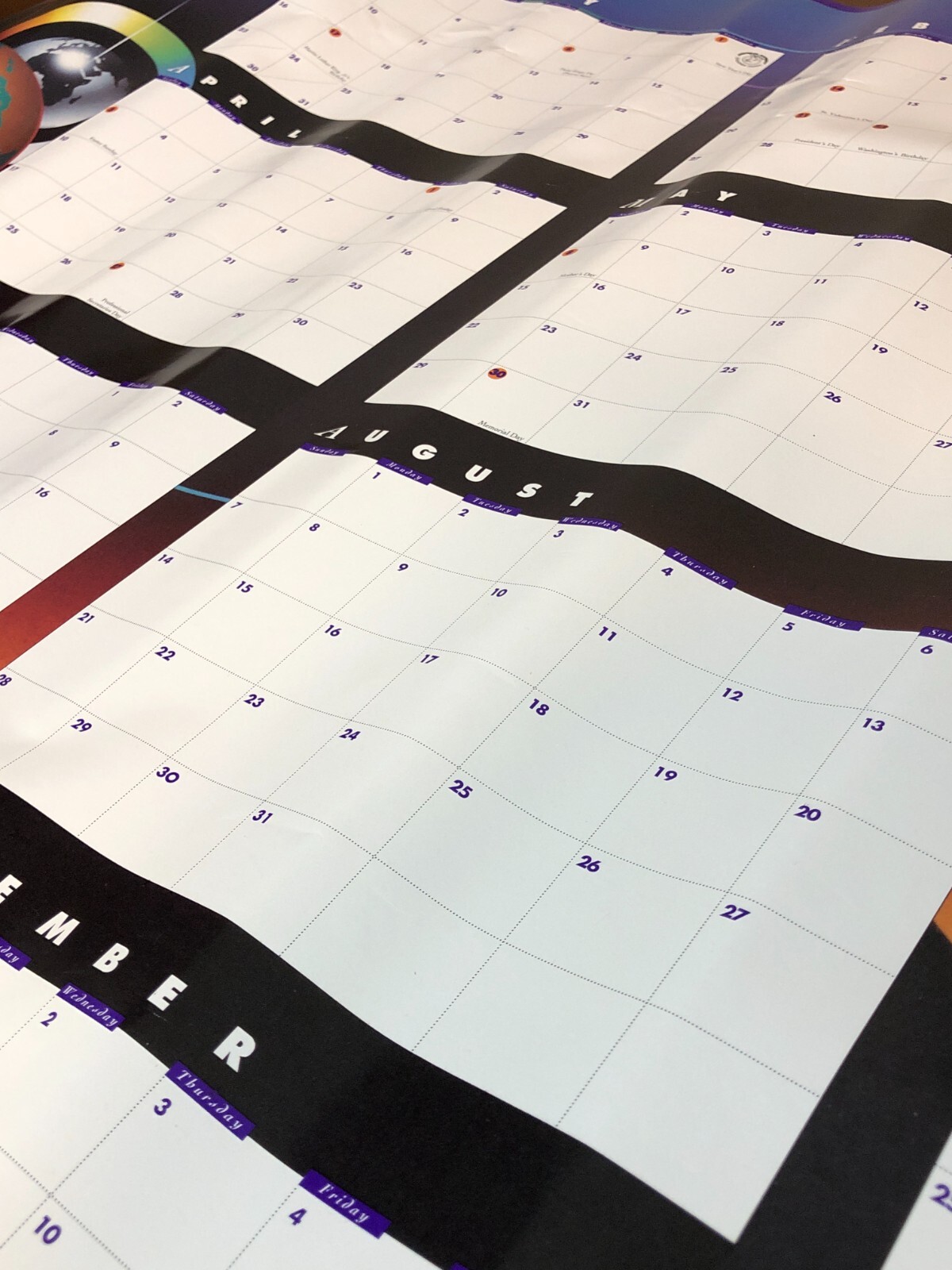 1994 Federal Express Wall Calendar Large 12-Month Block Planner Task Organizer