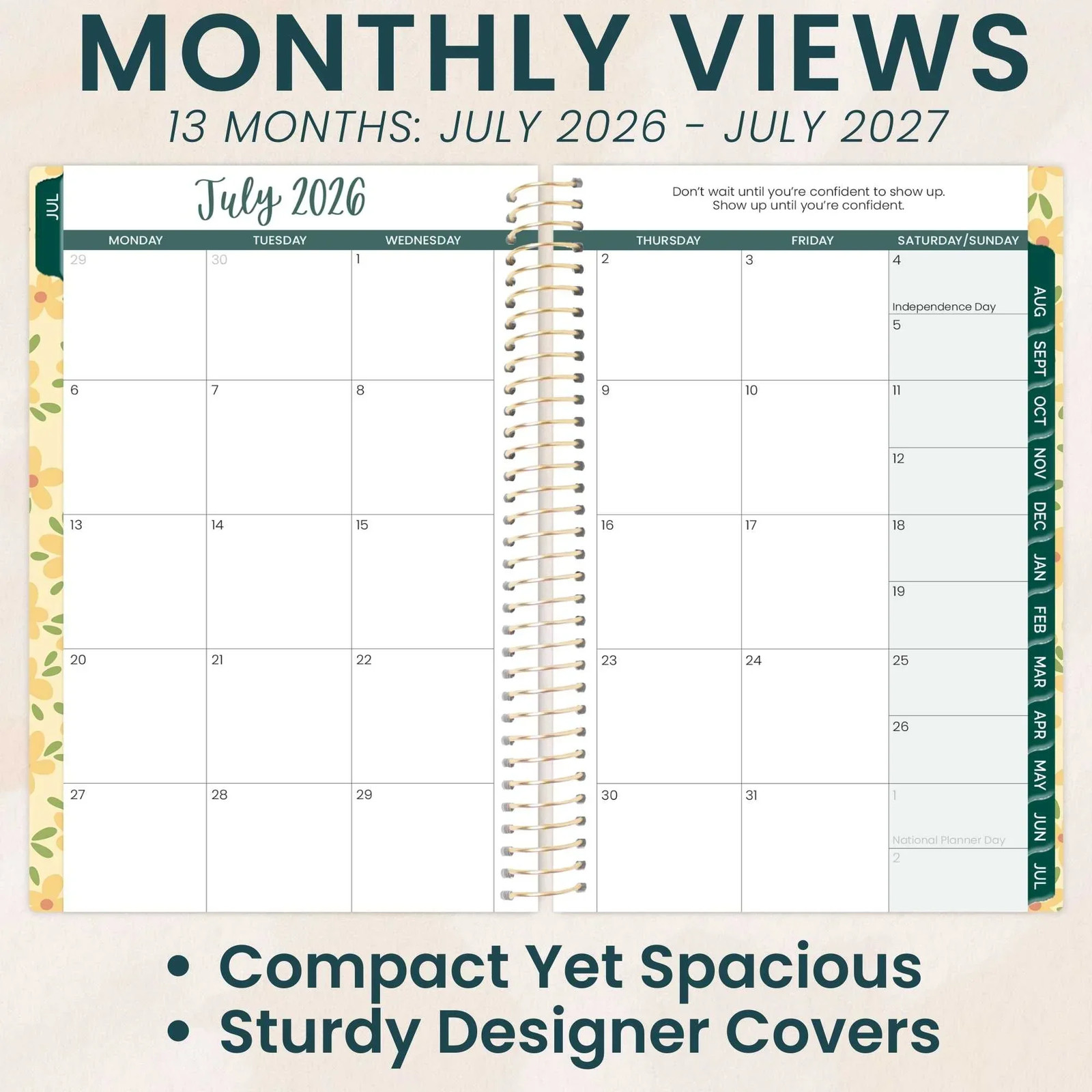 2026–27 Soft Cover Planner, 4″ x 6″ | Butter Yellow Daisies