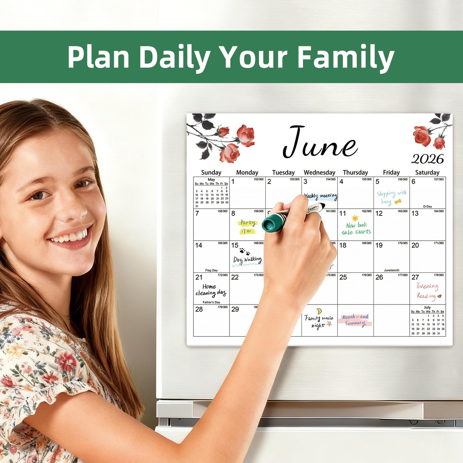 Magnetic 2026 Calendar for Nature -12.6″x11″, Dec 2025 – 2026