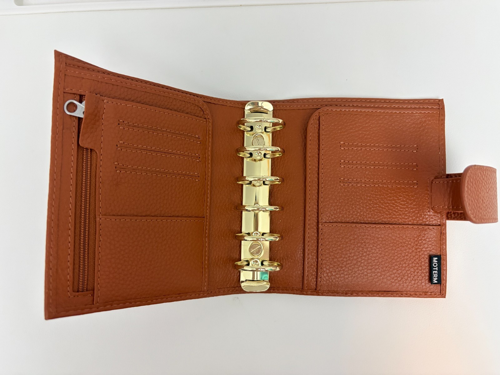 Moterm Pocket Luxe Mustard Yellow Pebbled Leather Planner Organizer Binder 30mm