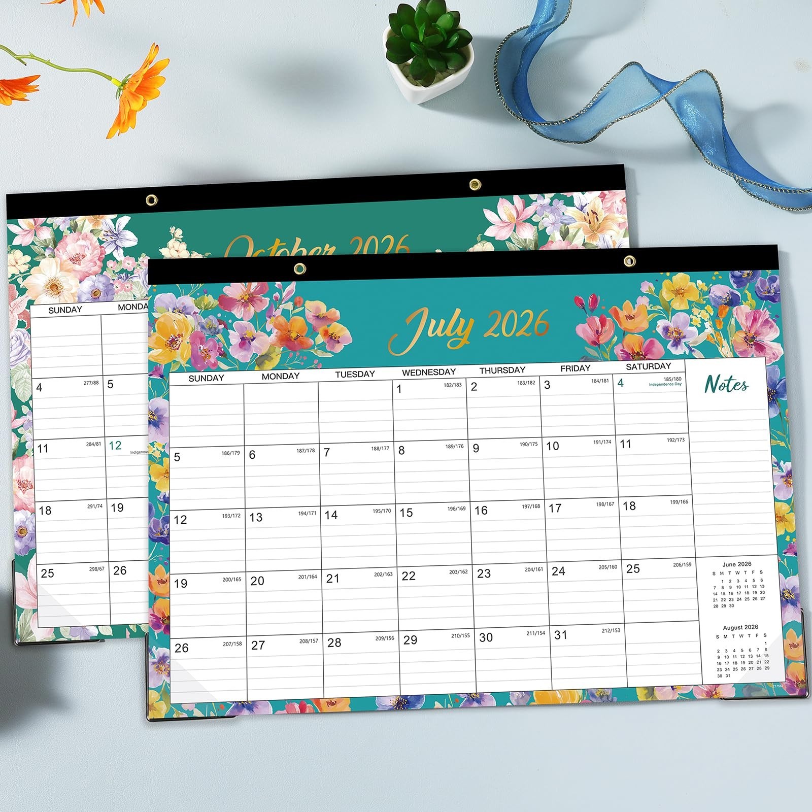 Desk Calendar 2026-2027 – JULY 2026 – DEC. 2027, 17″ x 12″, Large Desk Calend…
