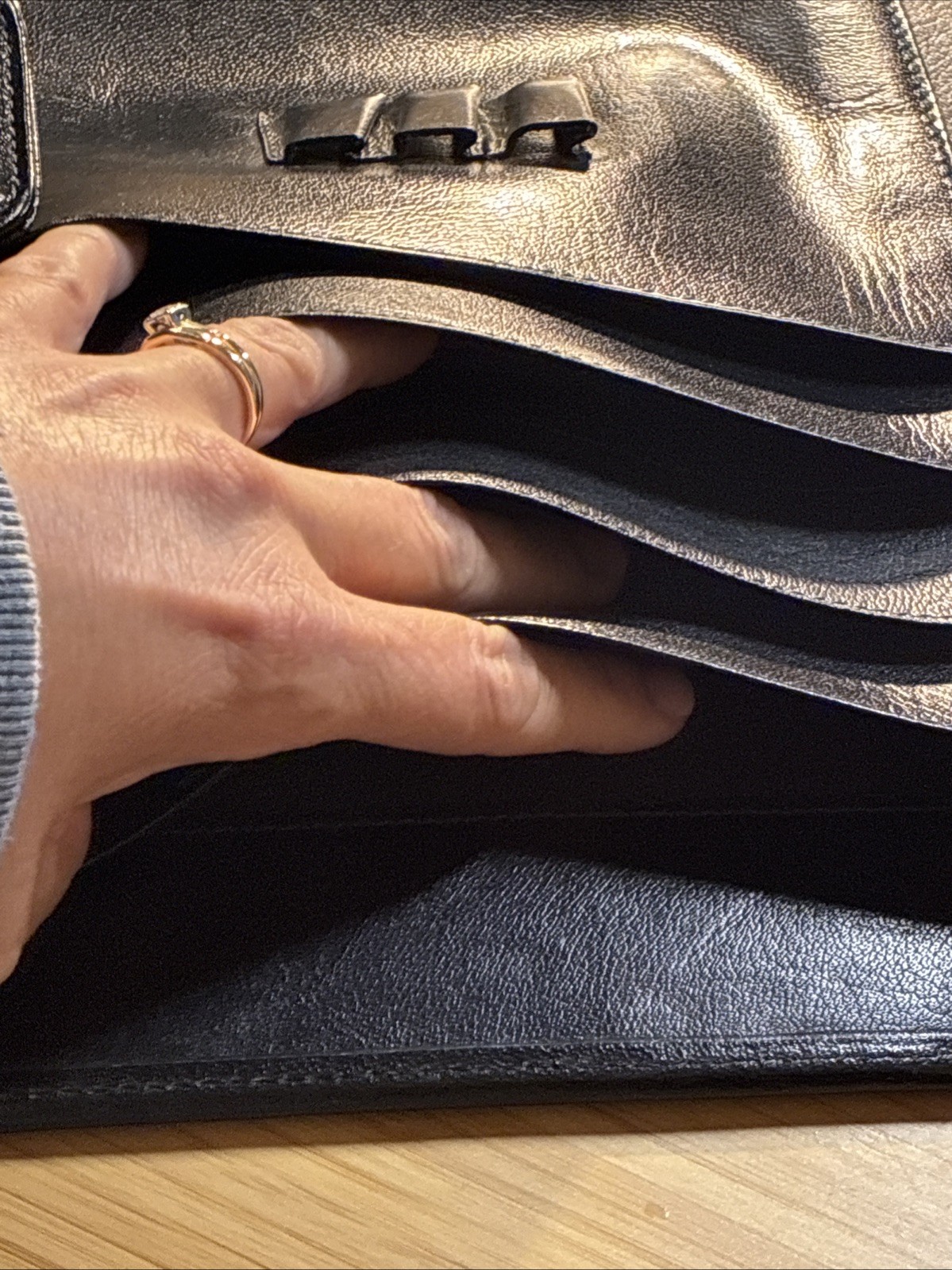 SevenKLeather Black Leather Folio Luxurious Leather Smells So Good! 12.5×10 in