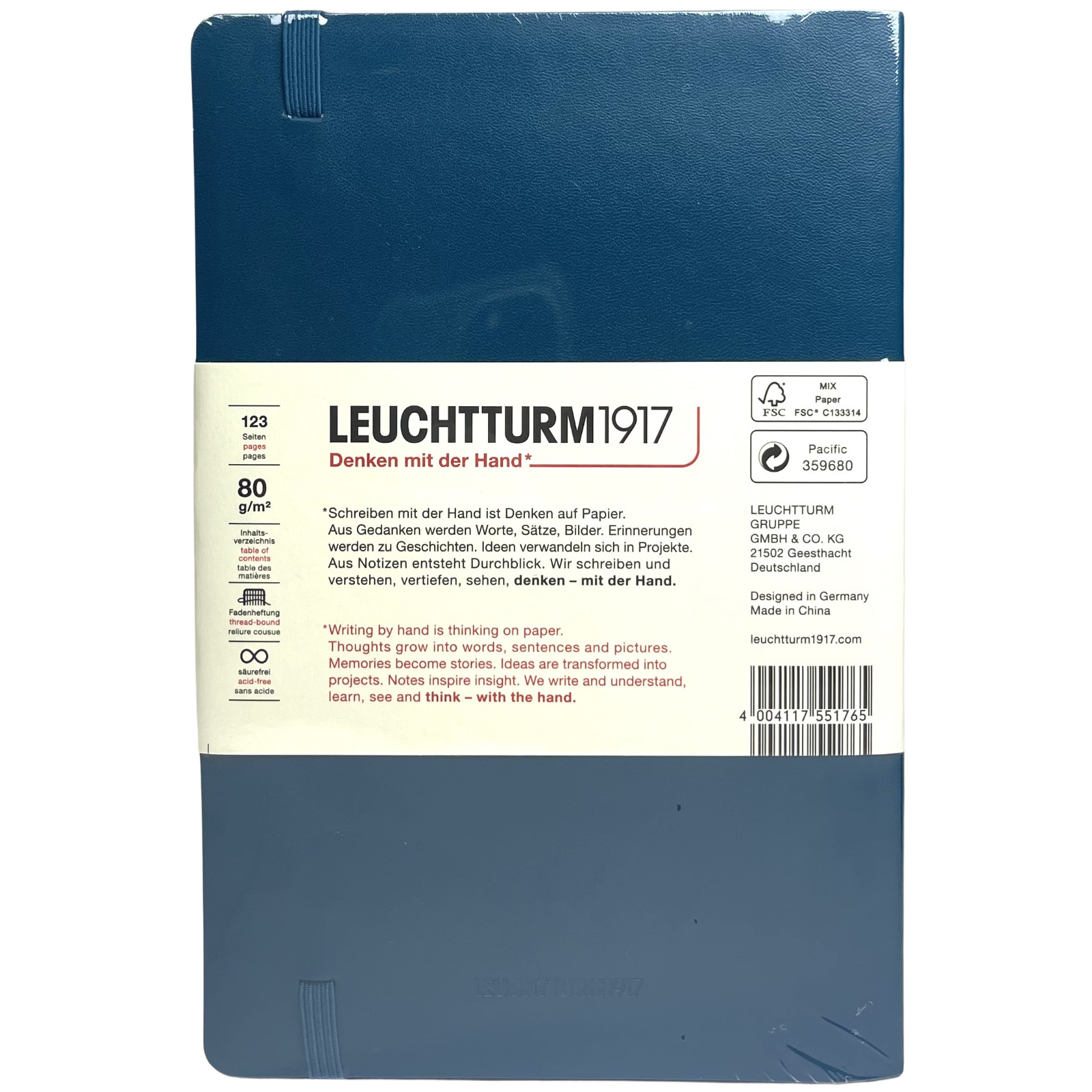 Lot of 3 – Leuchtturm 1917 Paperback B6+ Softcover Plain Notebooks Blue Red NEW