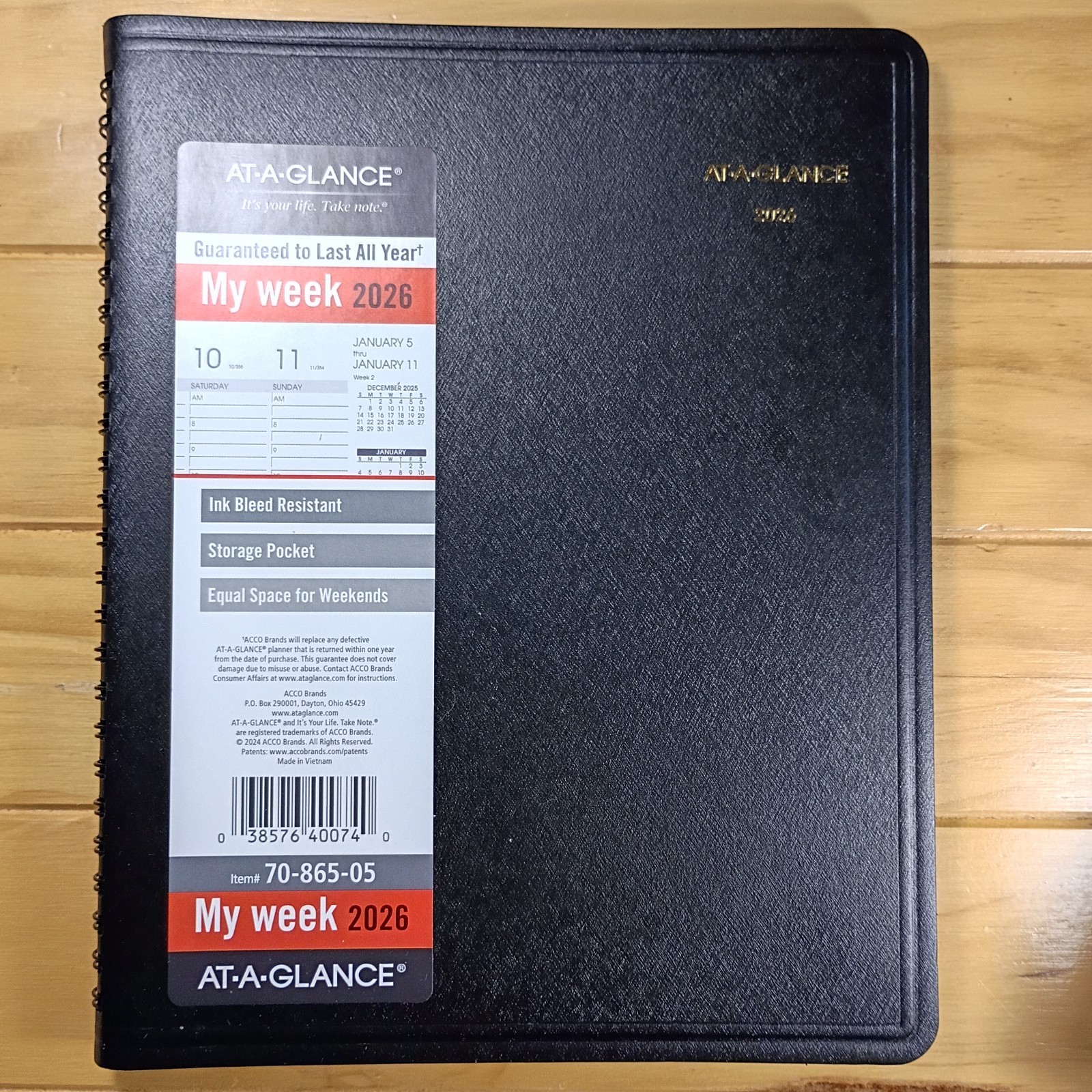 AT-A-GLANCE My Week 2026 Item #70-865-05 New.