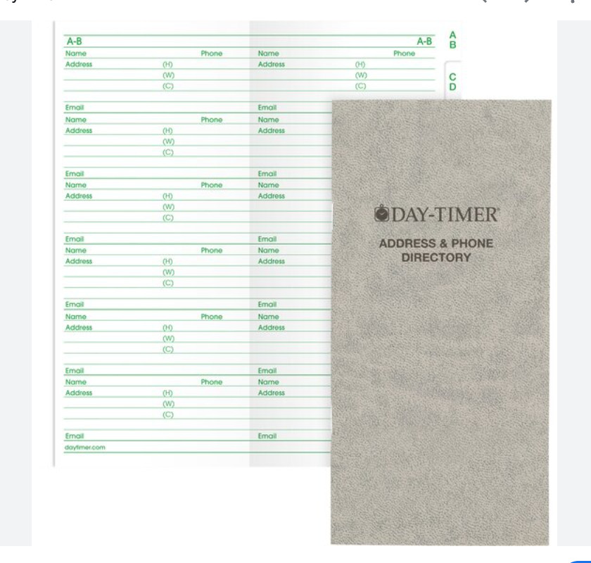 DayTimer Pocket Work Organizer, Phone Address Directory & Extra Pages 3.5 x 6.5″