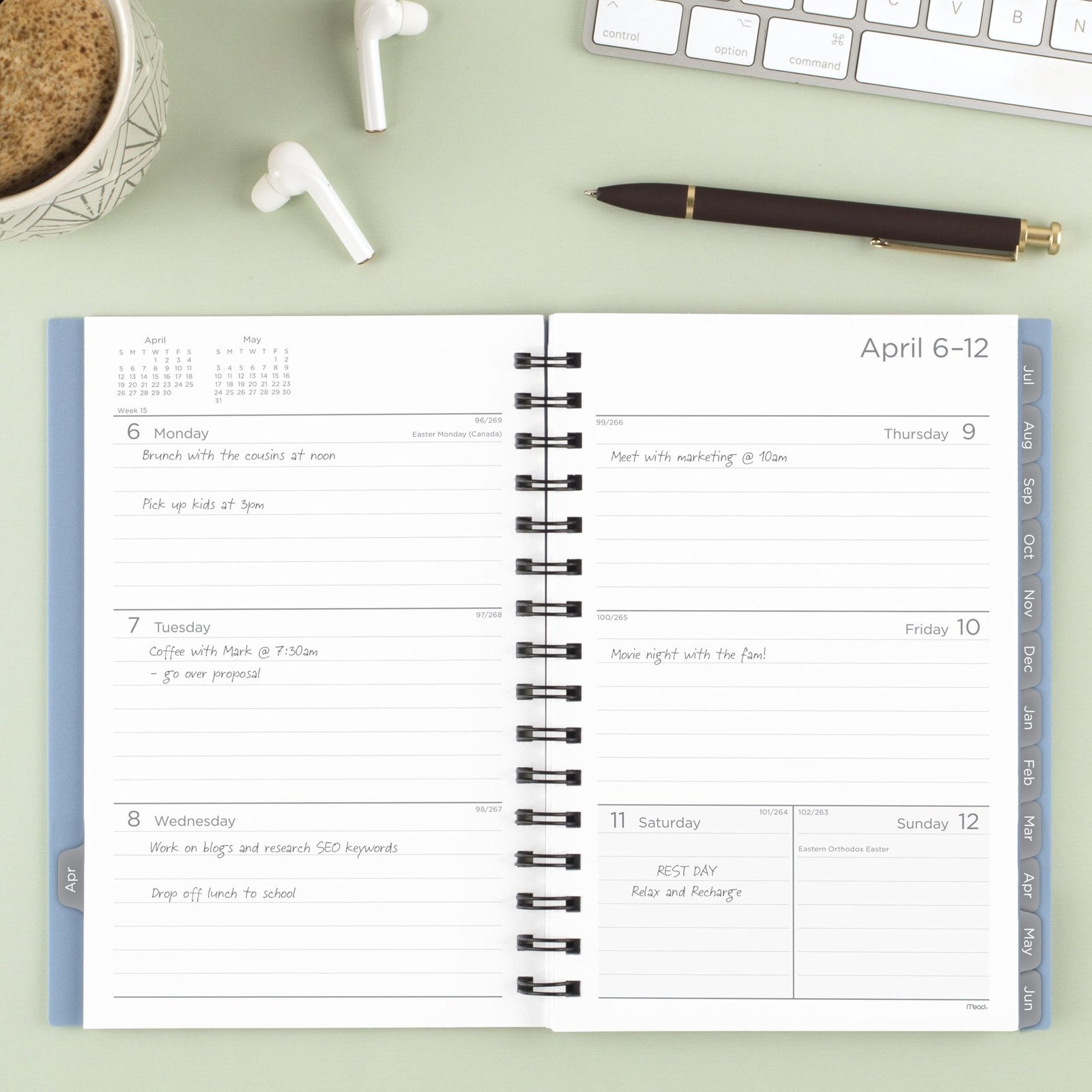Mead Planner 2026-2027 Weekly & Monthly 5.5″W x 8.5″H, Composure Blue