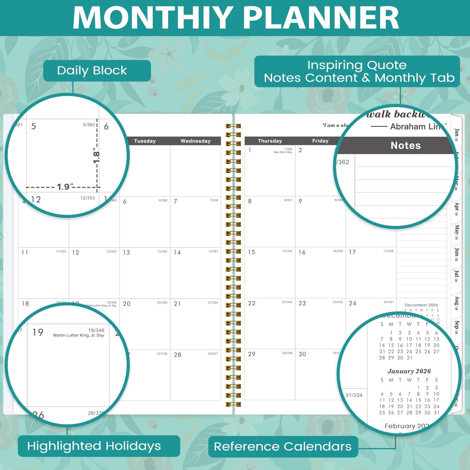 2026-2028 Monthly Planner/Calendar – JAN. 2026 – DEC. 2028, 9″ × 11″, 3 Year …