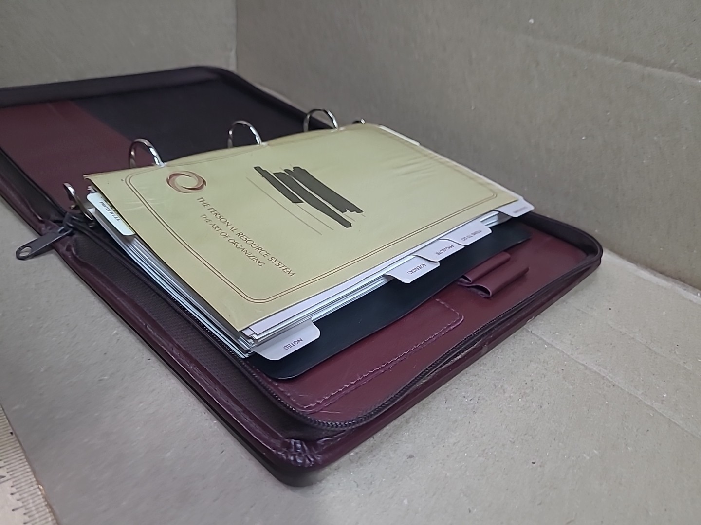 3 Ring Leather Organizer Journal Planner Vntg. 1994 Time Systems Inc. 10 In × 8