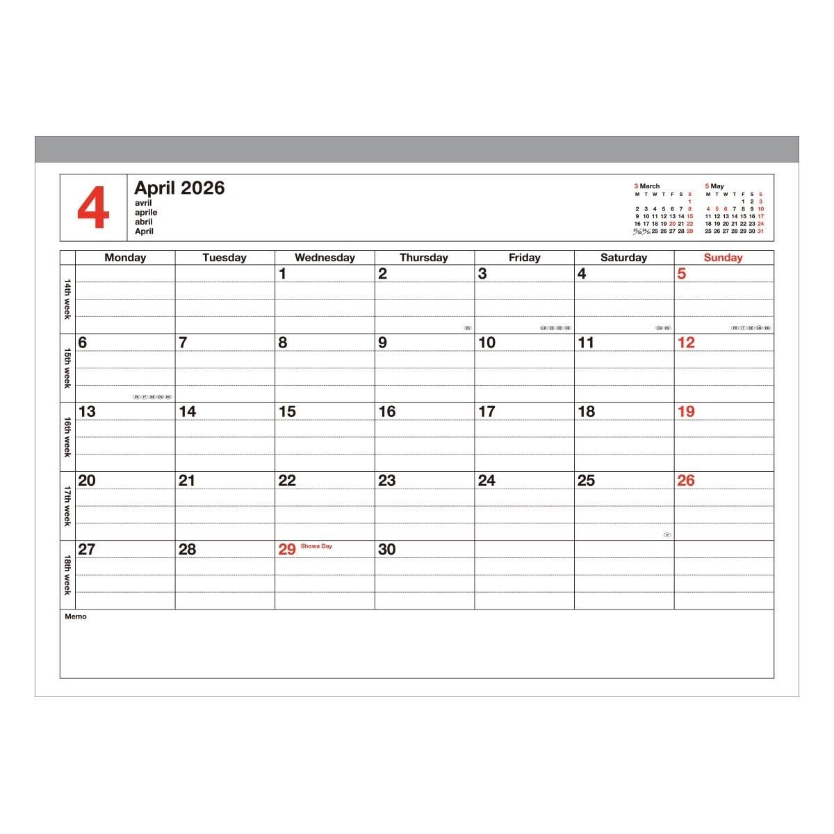 MARK’S 2026 Monthly B5 Calendar Notebook, Blue
