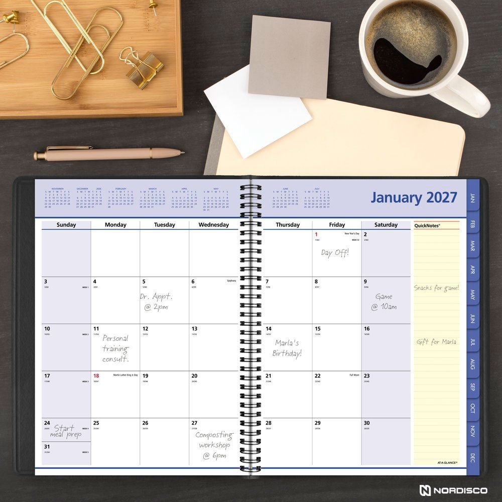 2026 At-A-Glance 76-06-05 QuickNotes Monthly Planner, 8-1/4 x 11″