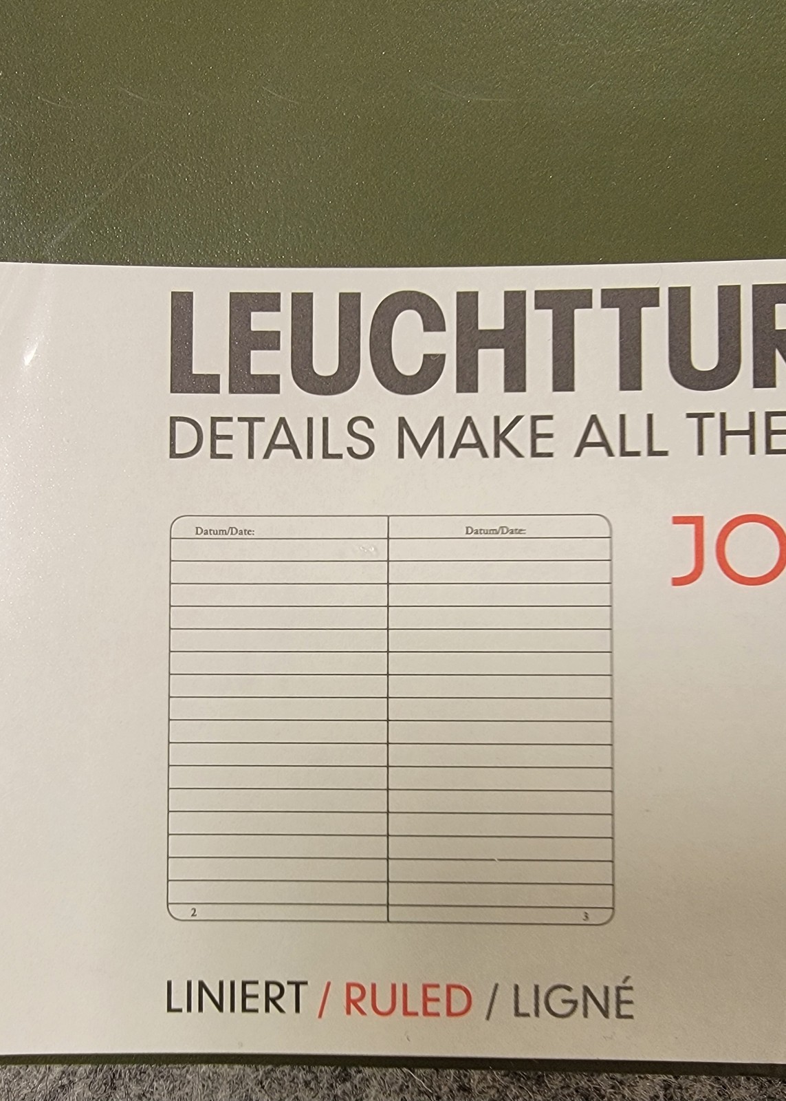 NEW Leuchtturm 1917 Jottbook Ruled Army Green