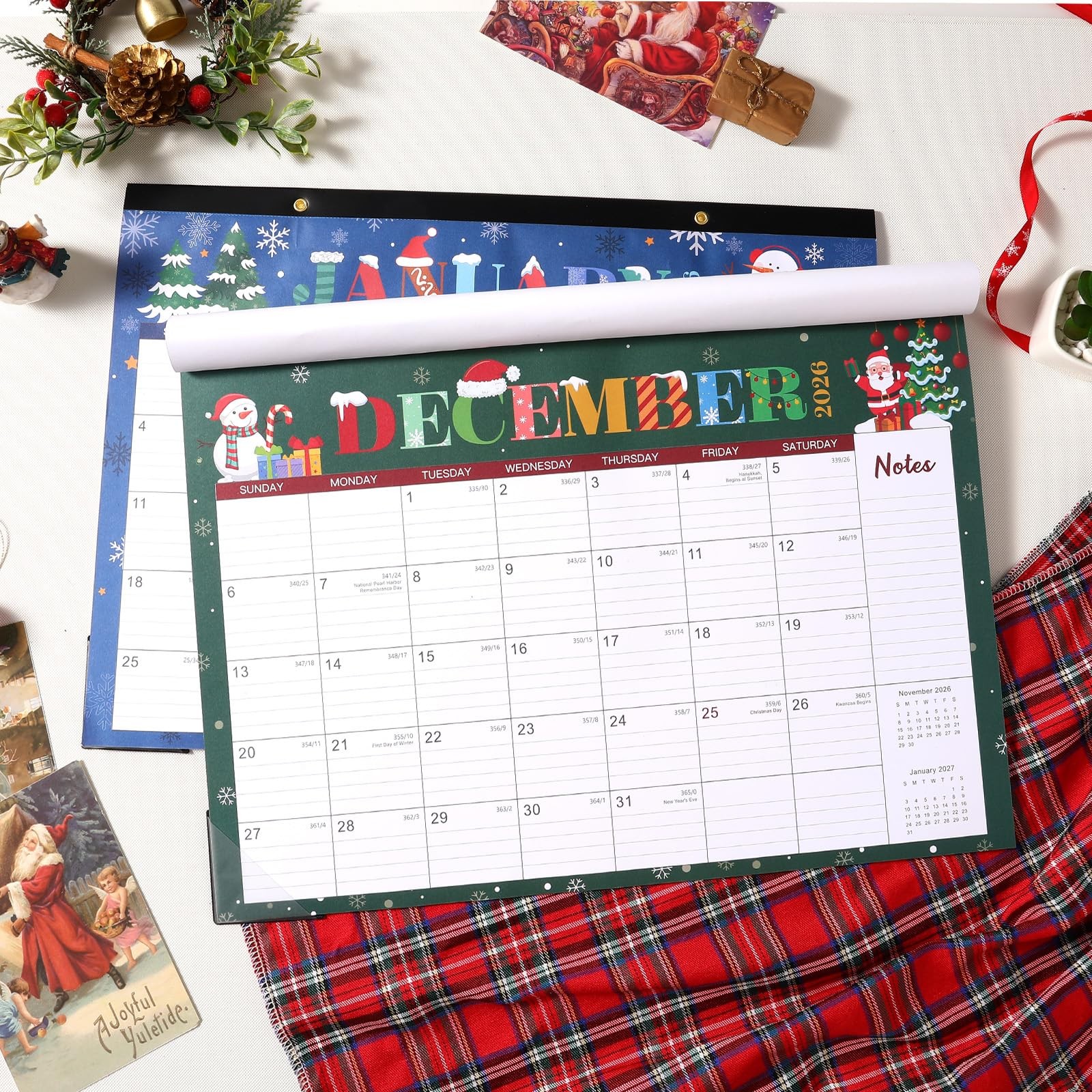 2026-2027 Desk Calendar – Runs from January 2026 to Multi