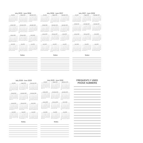 5 Year Calendar Planner 2026-2030