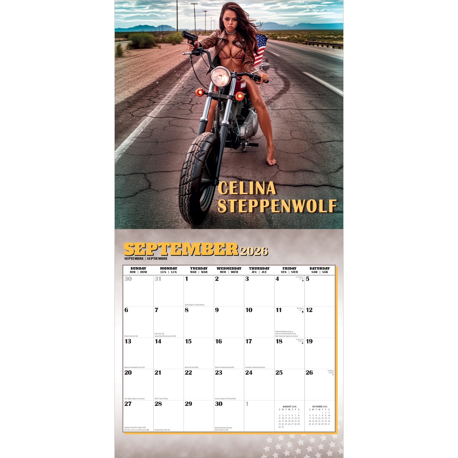 Hot Chicks Cold Steel | 2026 12×24″ (Hanging) Monthly Square Wall Calendar