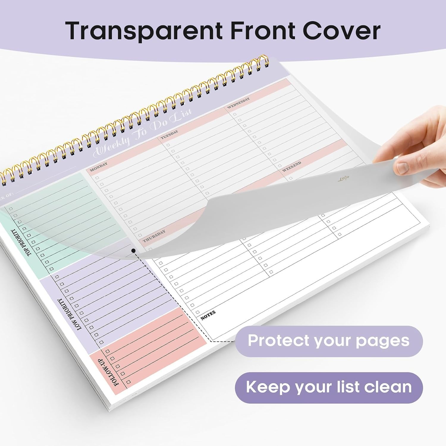 Durable 8.5” x 11” Weekly Notepad – 52 Undated Pages for Office & Home Planning