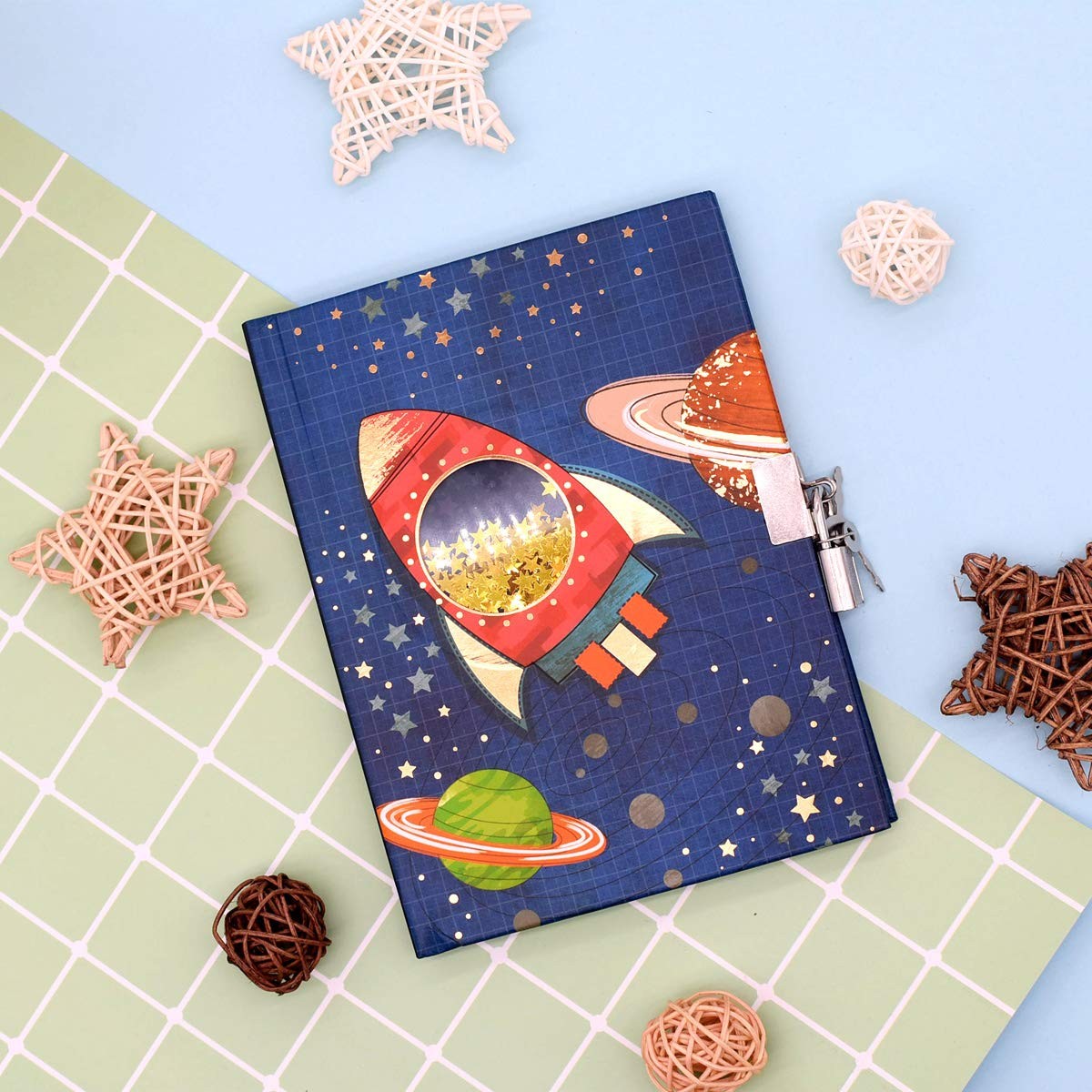 Boys Diary with Lock Space Journal 160 Pages Kids Secret Notebook Gift