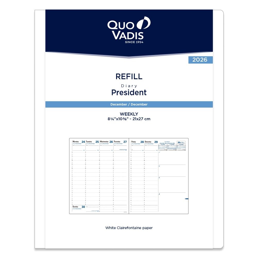 Quobadis 2026 Diary President/Refill A4 Variant