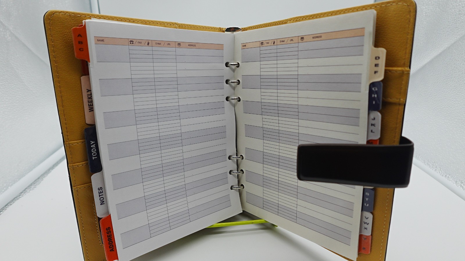 Black Refillable Leather Weekly Planner Organizer Notebook Planner Address Book