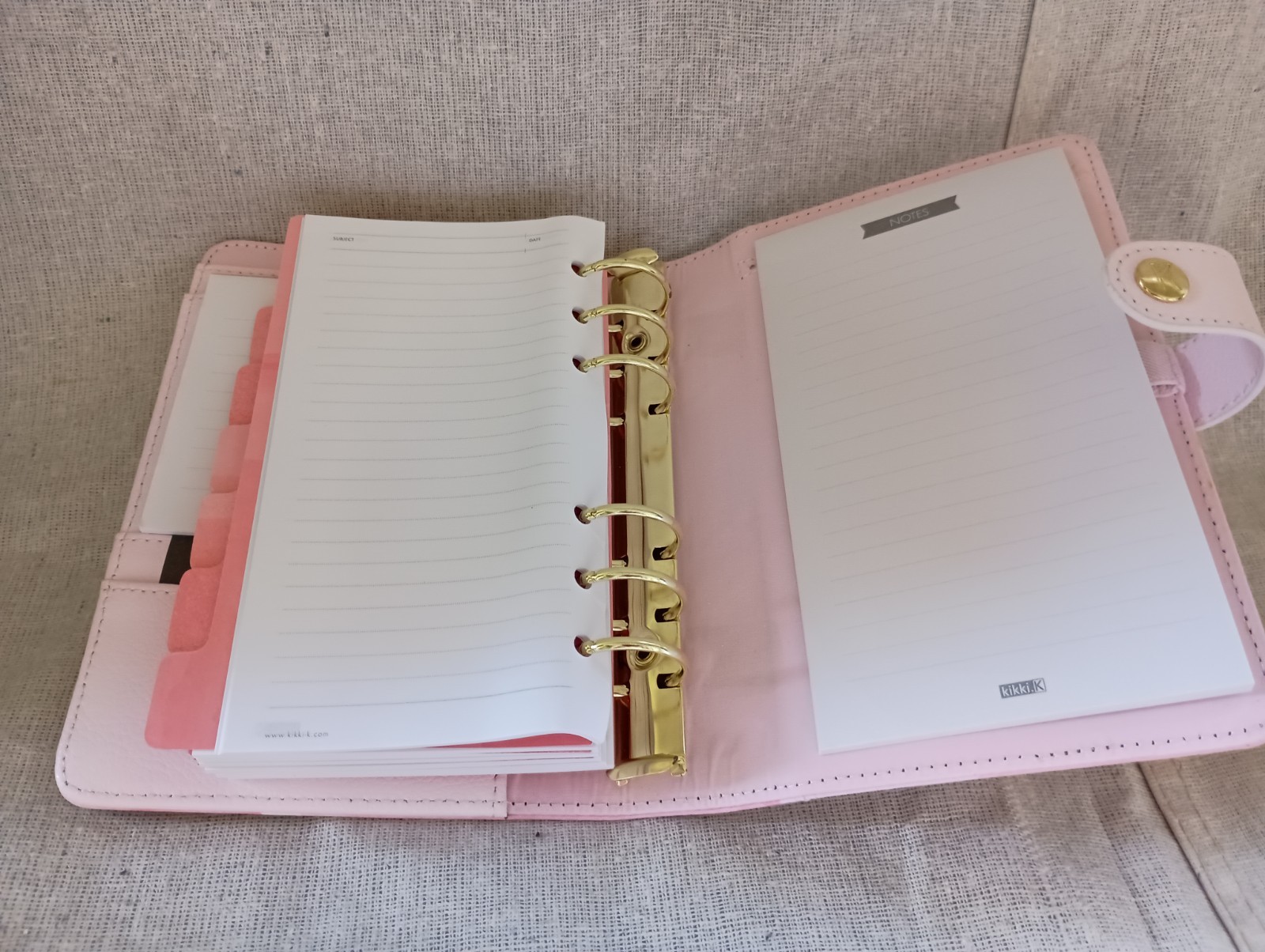 NIB Kikki K Pink Gold Rose Leather Personal Planner Notebook Calendar