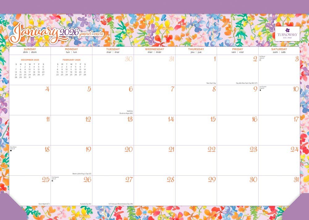 House of Turnowsky OFFICIAL | 2026 17×12 Inch Monthly Desk Pad Calendar