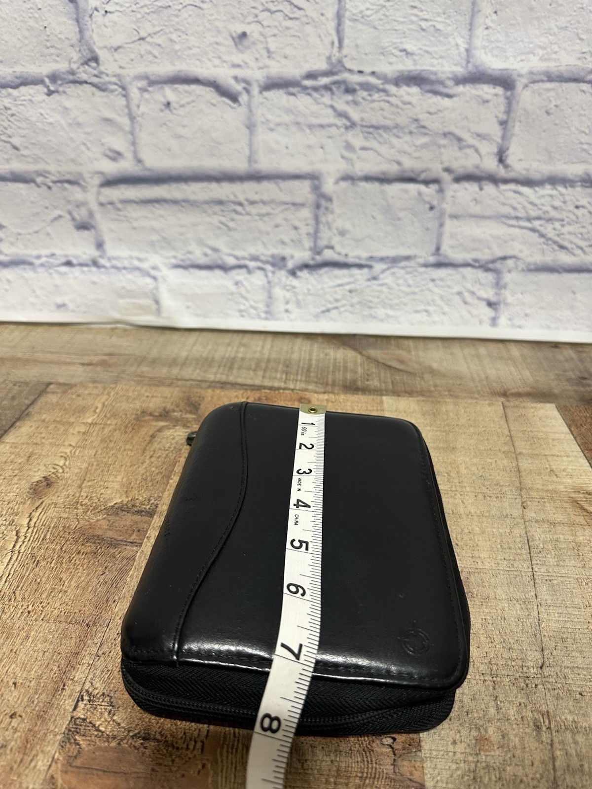 Franklin Covey Vintage 1996 Black Leather Zip Around Planner Organizer Compact