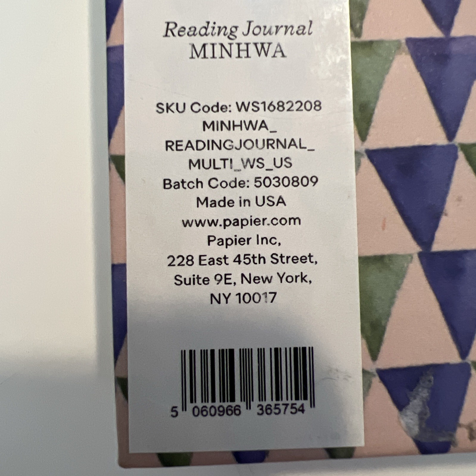 New Papier Reading Journal History Recording Hard Cover 6 W x 8.5 Made In USA
