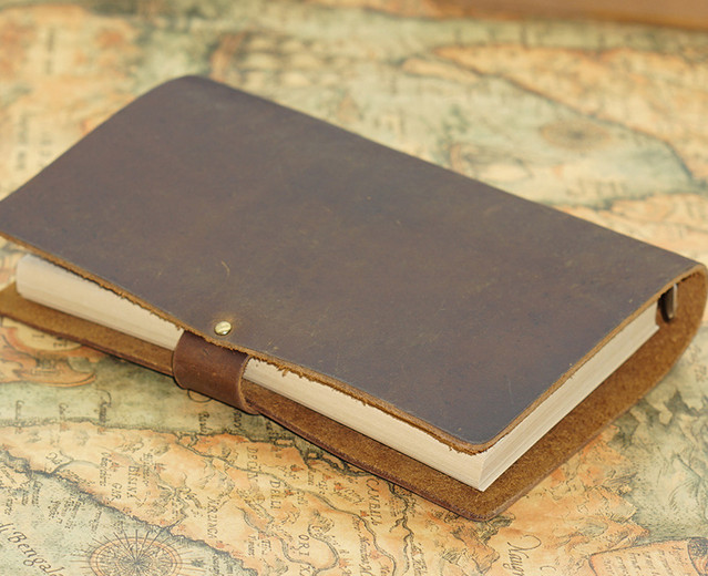 A6 Writing notes Notebook sketchbook Diary Notepad handmade leather brown Q283