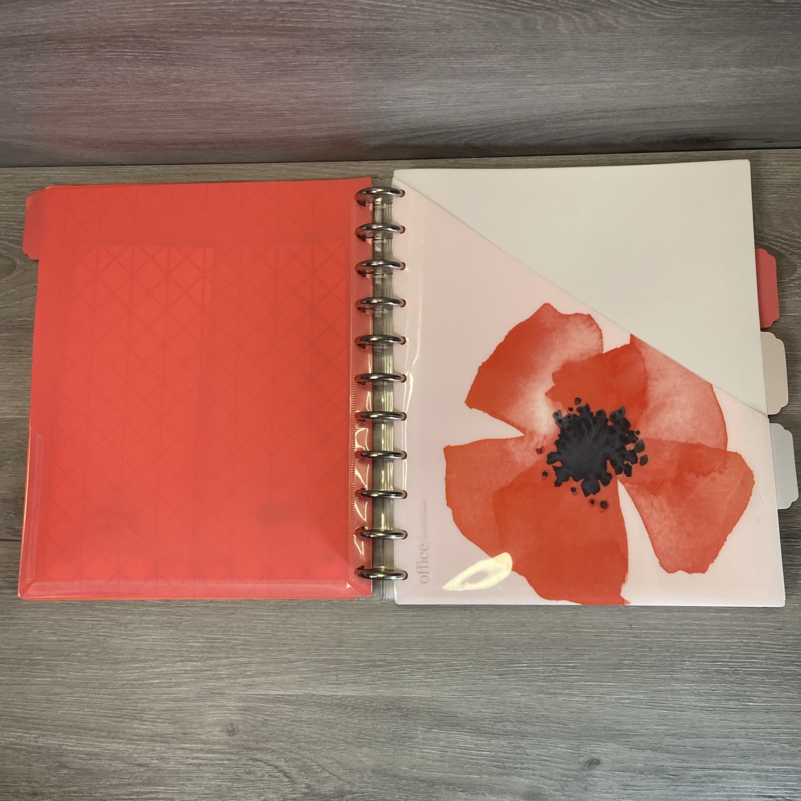 Office by Martha Stewart Notebook Planner Large Orange Discbound Arc + Inserts