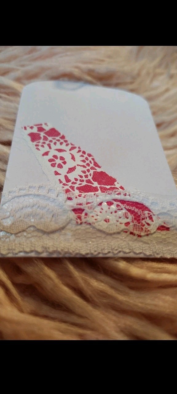 Junk Journal lace pockets Set of 3 Handmade White Pink lace Pretty Pink Shabby