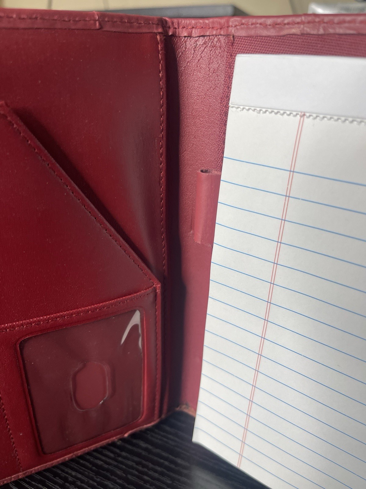 BUXTON Red Genuine Leather Writing Pad Folio 8”X6”