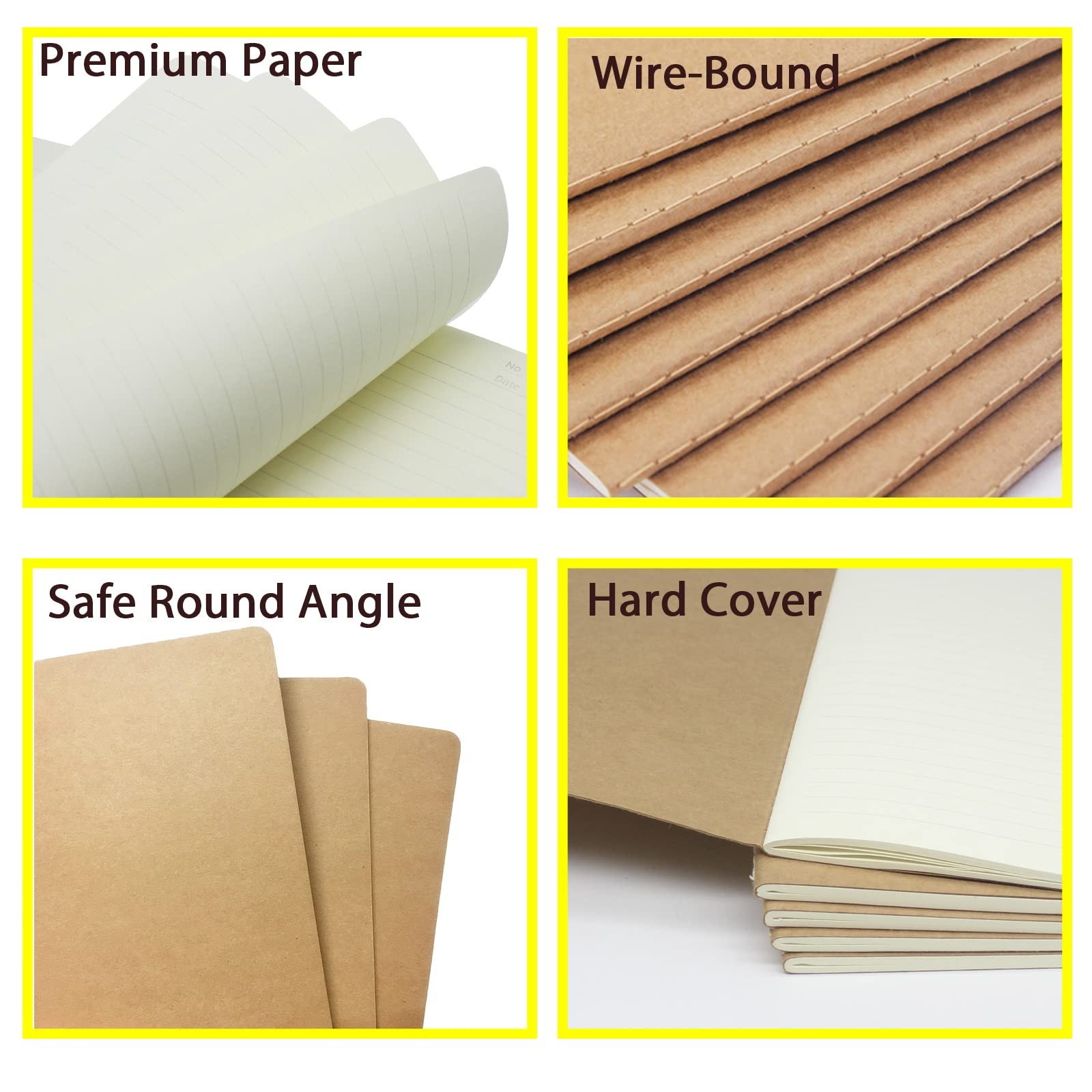 zmybcpack 12 Pack 8.5×11 inch Large Lined 8.5 x 11″(12pack line), Brown