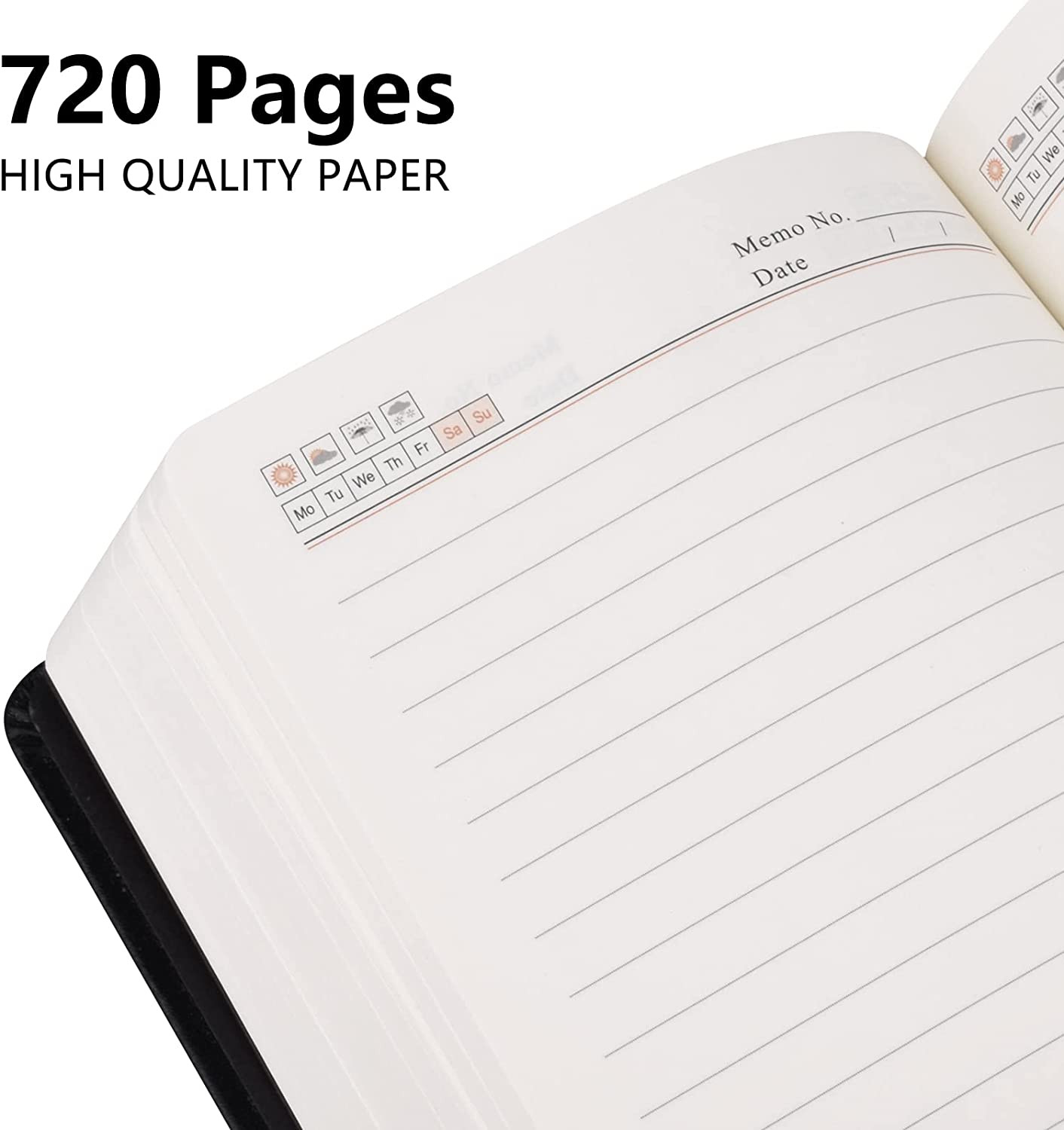 Thick Leather Writing Journal 720 Pages Lined Paper B6 Hardcover Notebook Col