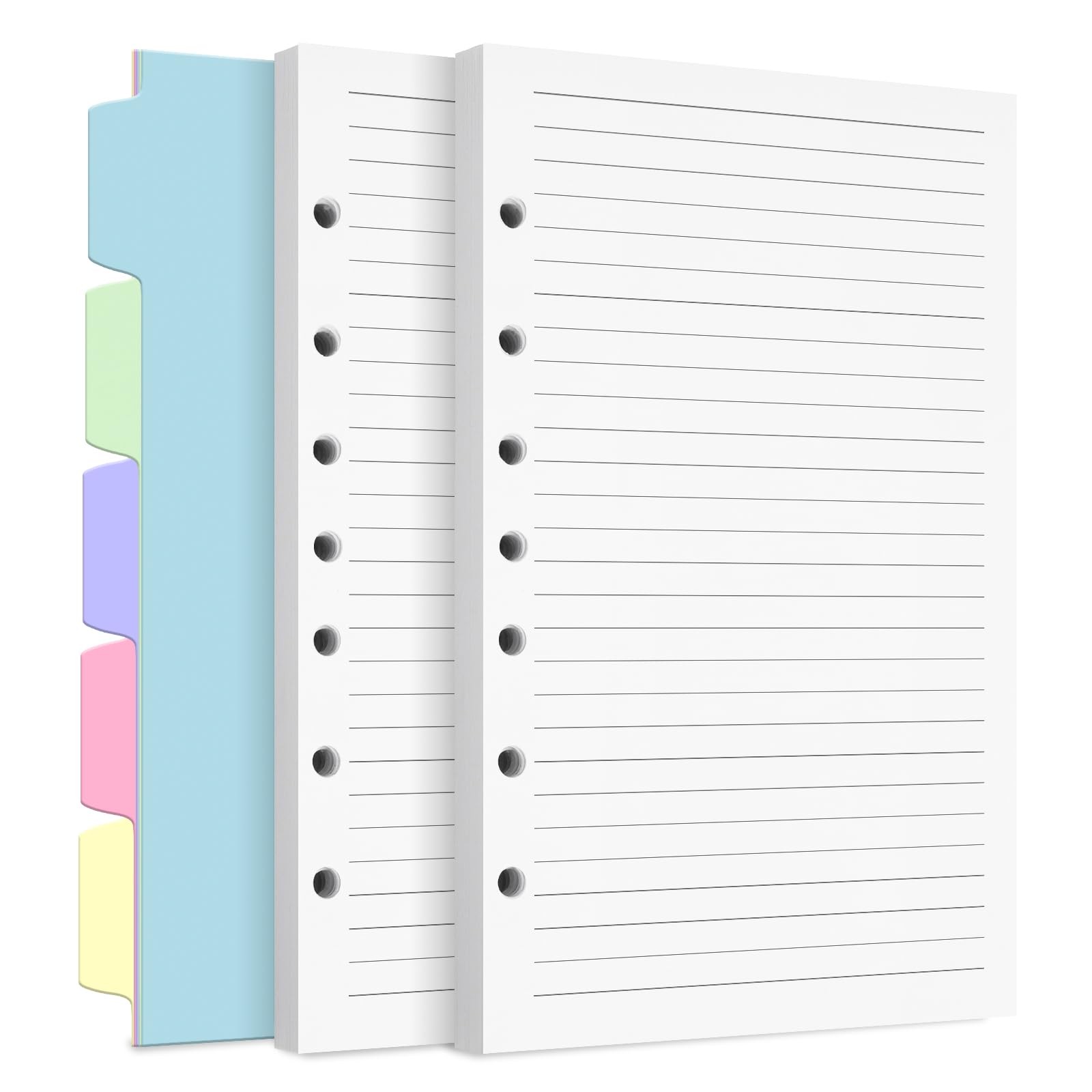 A5 Loose Leaf Paper, 7 Hole Binder Inserts, 240 Sheets, 5.5 X 8.5