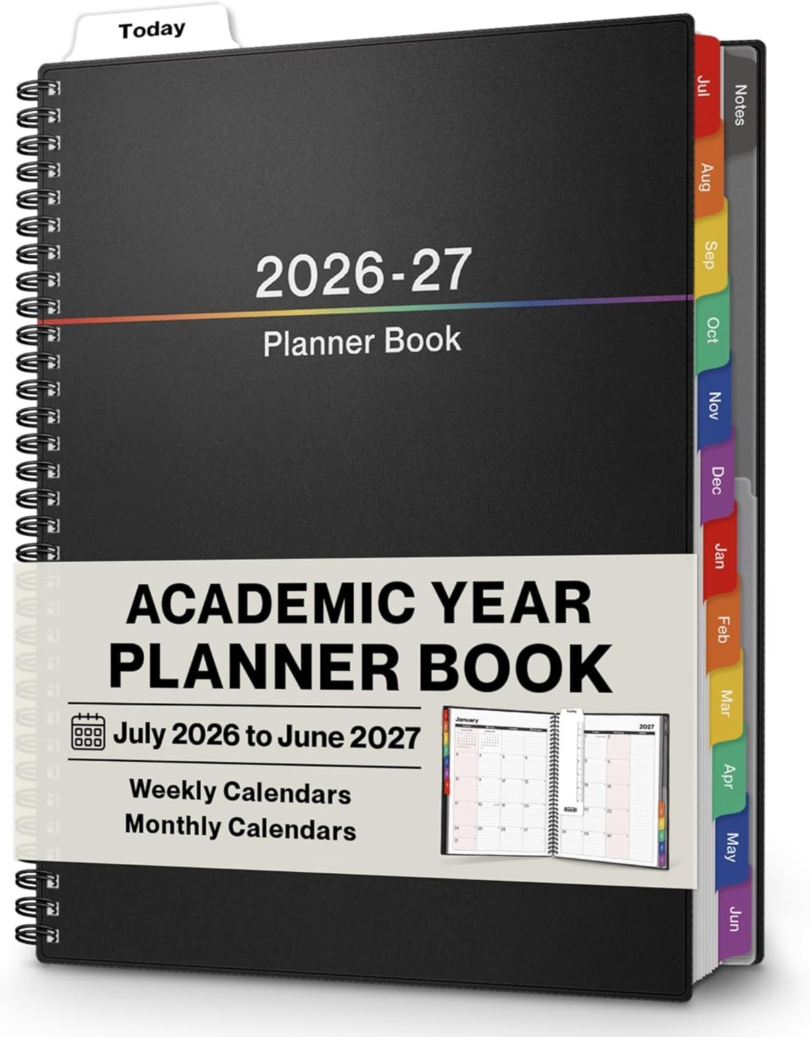 Planner 2026-2027 8.5×11, July 2026 to June 2027, Weekly and Monthly Academic…