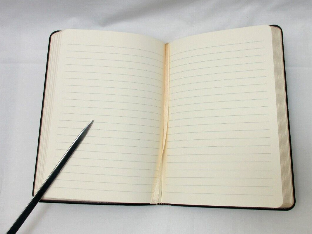 Leather Soft Cover Travel Journal Notebook 7″ 224 Lined Pages Swoozie’s Black