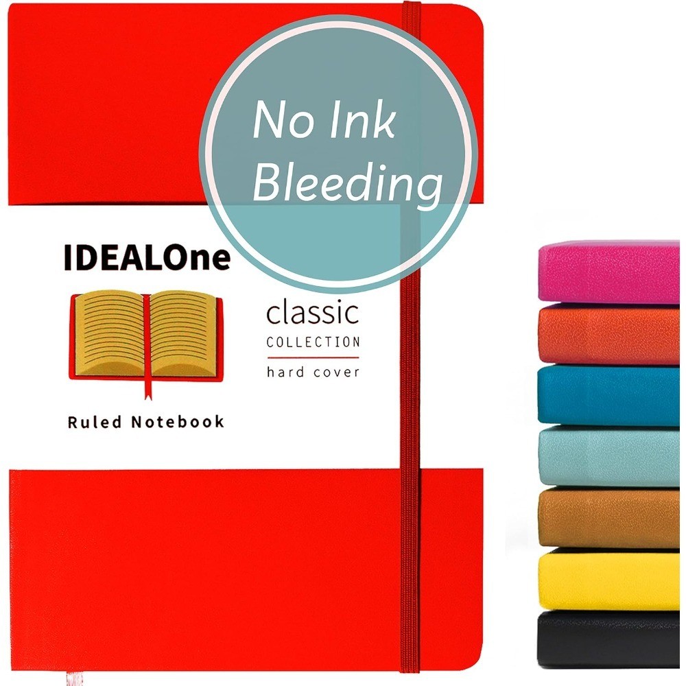 Hardcover Lined Journal Notebook A5 Size College Ruled with 100GSM Thick Paper